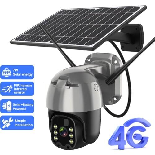 3MP 1536P Solar Panel IP PTZ Camera WiFi 4G Camera Security Waterproof Battery Camere Color Night Vision Video Surveillance PIR