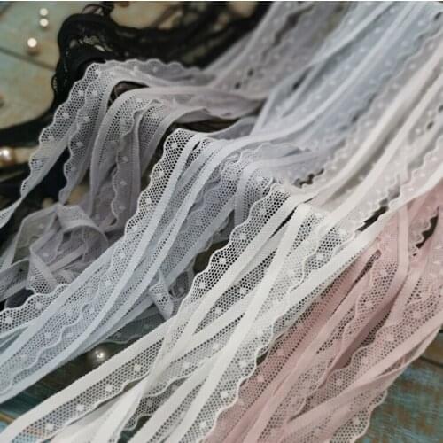 5 Meters pink black grey white embroidered lace fabric elastic lace trimmings for sewing accessories Wedding DIY crafts 1.5cm