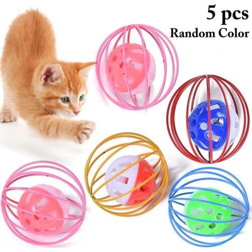 5PCS Cat Toys Interactive 2.56in Jingle Balls Kitten Chewing Toy Cat Bell Ball Juguetes Para Gatos Cat Supplies