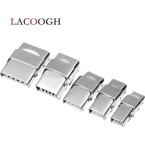5Pcs/lot 6 Sizes Silver Stainless Steel Leather Cord Clasps for Bracelet Metal End Clasps Necklace Connector DIY Jewelry Making