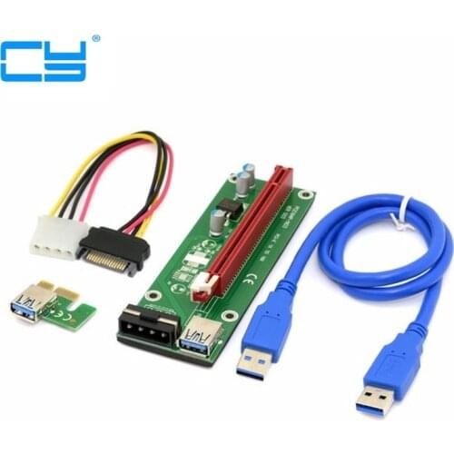 60 cm USB 3.0 PCI-E Expresso 1x a 16x Riser Cartao Extender Adaptador De Energia SATA Cabo Com molex Poder SATA15Pin-4Pin cabo