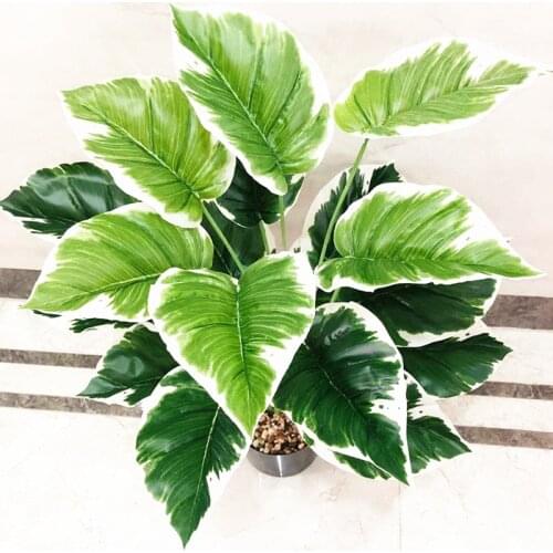 70CM 18 Leaf Artificial Tropical Palm Tree Green Plants Fake Monstera Branch Hotel Office New Year Home Decoration Accessories