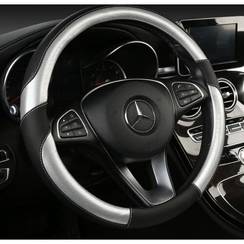 DERMAY PU Leather Car Steering Wheel Cover for Mercedes Benz W210 E-Class Auto Interior Accessories