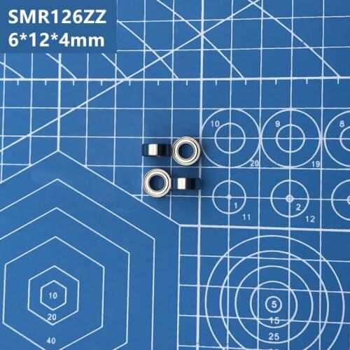 Free Shipping high quality SMR126-ZZ (10PCS) 6*12*4mm Stainless Steel Miniature SMR126 ZZ Ball Bearings SMR126