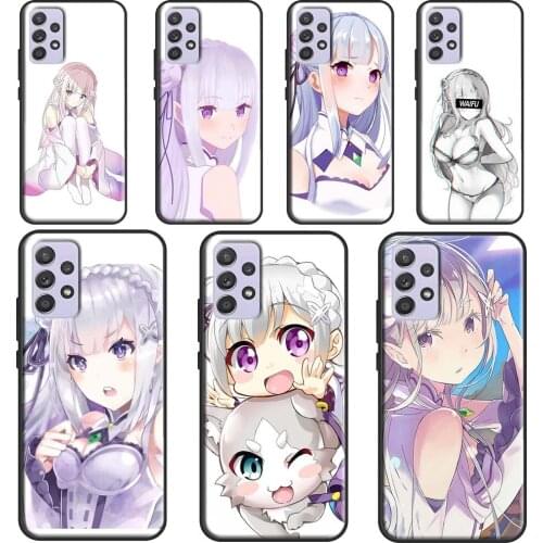 Re Zero Emilia Case For Samsung A72 A52 A42 A32 A12 A70 A50 A40 A30 A10 A20 S A11 A41 A51 A71 A21S Cover