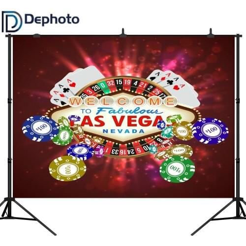 DePhoto Vinyl Photography Backdrop Casino Las Vegas Card Fabulous Party Background Photobooth Photocall Decor Printed Custom