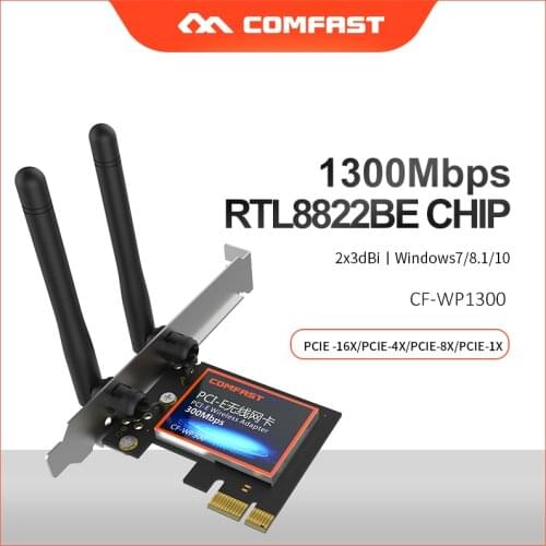 COMFAST CF-WP1300 1300Mbps 5G Dual band Desktop WiFi PCI-E wireless wifi adapter 802.11ac PCI-Express 1X/4X/8X/16X network Card