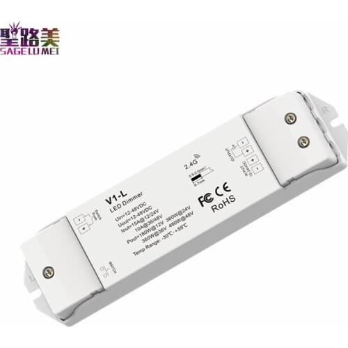 V1-L DC12V-24V 1CH*15A Constant voltage led dimming Controller Push Dim dimmer for single color 5050 3528 SMD led strip light
