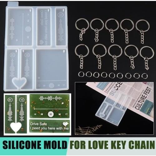 Epoxy Resin Player Mold Music Mold Silicone Keychain Mould Keyrings Casting Tool Jewelry Making Mold DIY Craft Accessories
