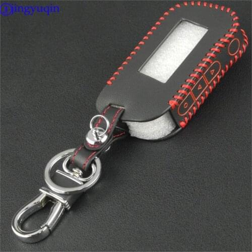 Jingyuqin New Arrival for Starline A93 A63 Two Way Car Alarm 3 Buttons Remote Hand-stitched Leather Key Cover Case Styling