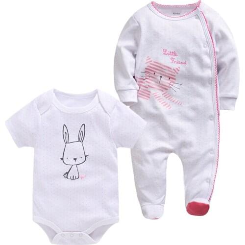 Kavkas Baby Girl Bodysuit 100%Cotton Summer Short Sleeve Long Sleeve Newborn Clothes Cartoon Printing Toddler Body Babies Cloth