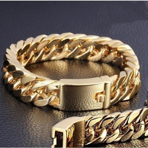 High Quality Classic Fashion Gold Plated Mens Bracelets Bangles Jewelry Calm Style Boutique Mens Jewelry Accessories Gift