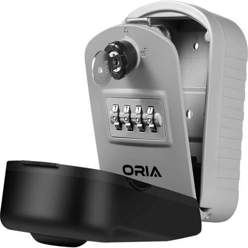 ORIA Combination Safe Lock Box 4 Digit Key Storage Lock Box Wall Mounted Security Lock Box with 1 Key Resettable Code