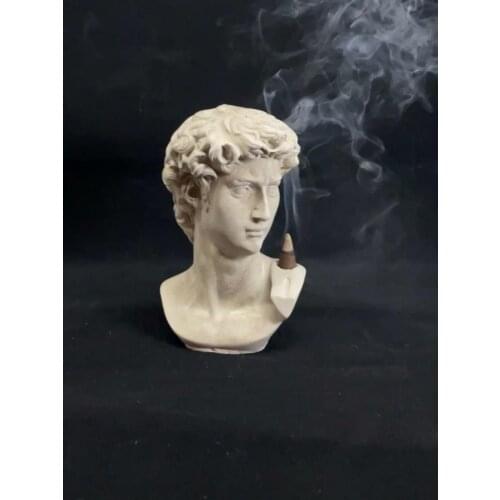 David bust conical incense burners