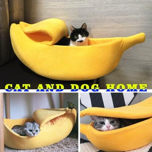 Pet Banana Shape Pet Dog Cat Bed House Mat Durable Kennel Doggy Puppy Cushion Basket Warm Portable Dog Cat Supplies for Cats Mat