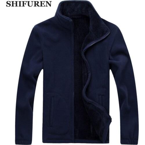 SHIFUREN Plus Size XL-6XL Winter Fleece Jacket Men Thermal Warm Long Sleeve Coats Male Causal Outerwear Jaqueta Brand Clothing