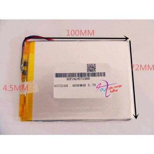 Best battery brand 4572100 3.7V 4000mAH Li-ion battery for 7.8 inch S2,Q88 Q8 A13,F1 A13 ,Crystal II,Elf II,Tabl