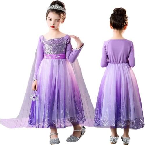 Maleficent Halloween Costume Dress Deluxe Girls Fancy Christmas Purple Glam Gown Tutu Dress Kids Demon Queen Crown Set Clothes