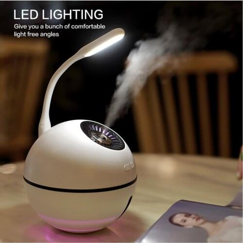 Mini USB Air Humidifier Essential Oil Diffuser With Mini Air Fan And Led Light Battery Inside Portable 300ml USB Aroma Diffuser
