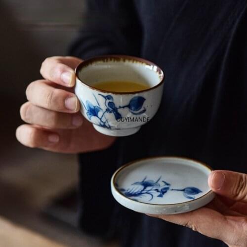 70/90 ml Chinese style Handpainted Ceramic coffee cup saucer set teacup set Drinking Utensils China porcelain