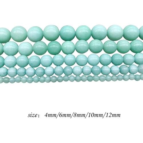 Natural Stone Light Green Chalcedony Round Loose Charm BeadsFitMulti-purpose Jewelry Making 4 6 8 10 12MMPick Size J310