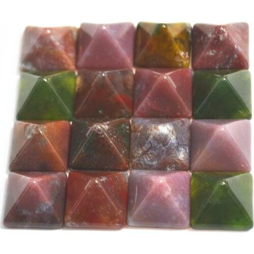 Wholesale Free Shipping Hot Selling Fashion Natural Stone Square Pyramid CAB Cabochons India Onyx Beads 14mm*14*High8mm 30PCS