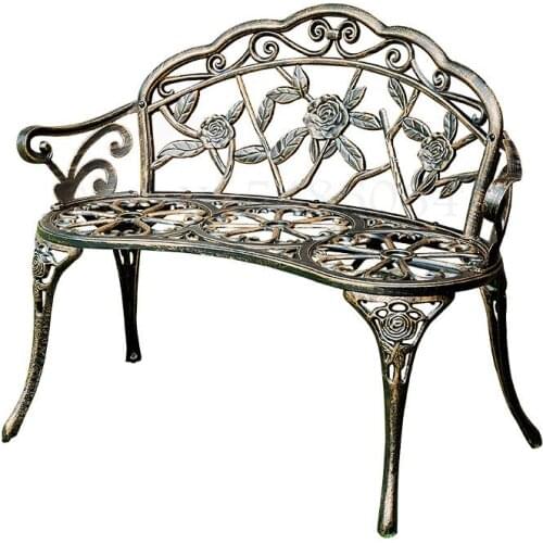 Park Chair Outdoor Bench Leisure Bench Anticorrosive Iron Seat Patio Back Garden Outdoor Balcony Double Chair