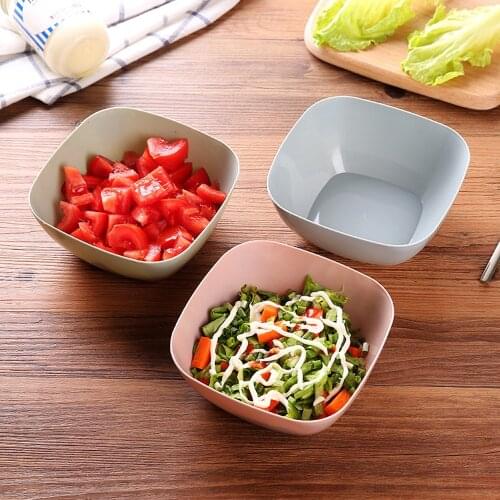 3 Color Food-Grade Plastic Square Fruit Snack Candy Rice Salad Plate Eco-friendly Bowl Dish Basket