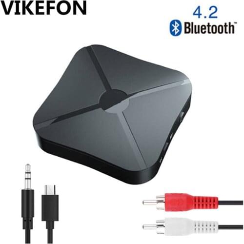 VIKEFON 2 IN 1 Bluetooth 4.2 Receiver and Transmitter Bluetooth Wireless Adapter Audio With 3.5MM AUX Audio For Home TV MP3 PC