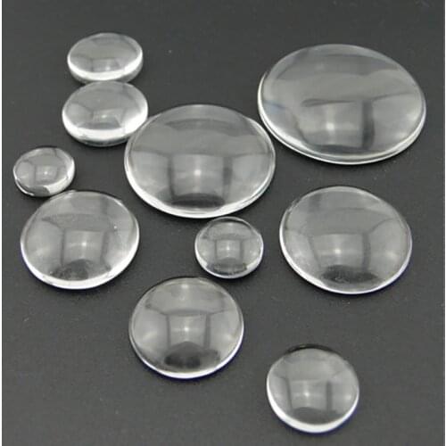Handmade Transparent Clear Glass Cabochon 12mm 20mm 25mm Round Jewelry Supplies DIY Pendant Accessories 10pcs