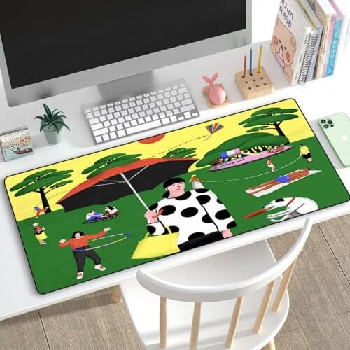 Drop Shipping Funny Cute Mouse Pad Keyboard Mouse Pad Gaming Accessories for Laptop Gamer Pad Anti-slip Natural Rubber Mousepad