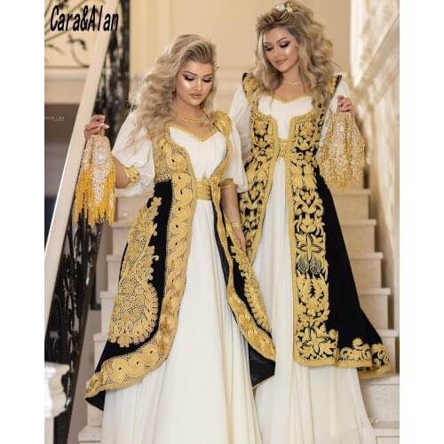 Traditional Kosovo Albanian Bridal Caftan Mariée Two Pieces Evening Dresses Lace Applique Prom Dress Robe De Soirée De Mariage