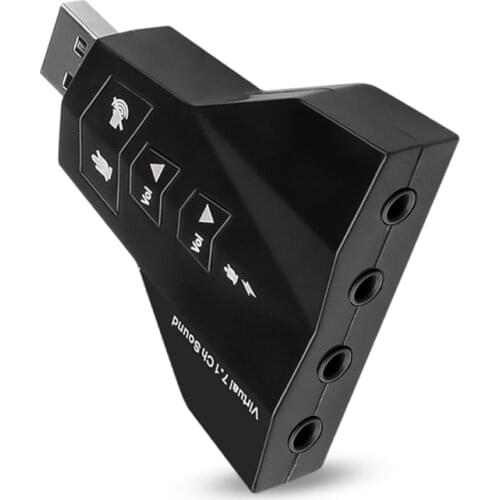 External USB Sound Card Virtual 7.1 Channel Surround Audio Sound Card Mic Adapter 3.5mm Jack Stereo Headset For PC Laptop