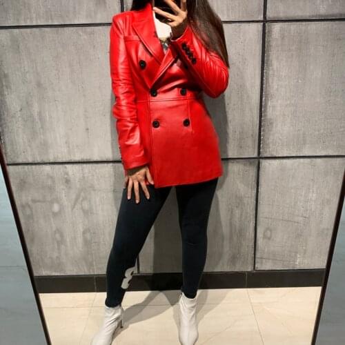 Ladies leather blazer women real leather blazer