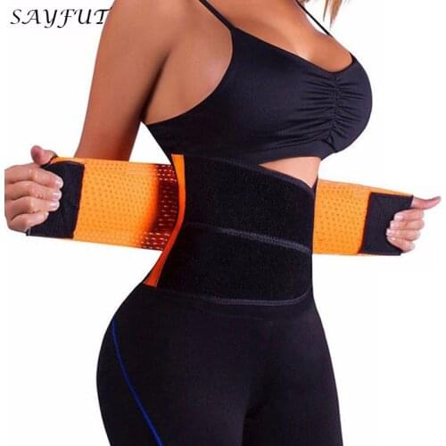 SAYFUT Waist Trainer Breathable Sweat Belt Instantly adjustable Waist Cincher Girdles Body Shaper for Women Control Tummy Corset
