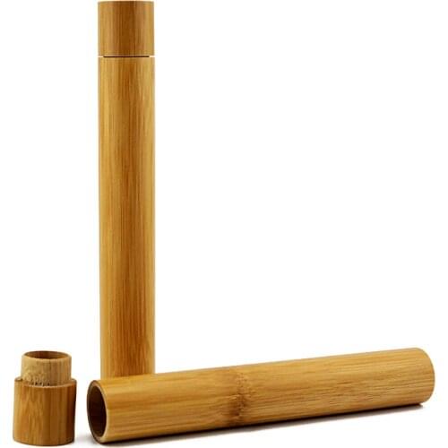 1pc 1133 Round Shape toothbrush Storage Box Portable Handmade Natural toothbrush Holder Container Traveling Canister