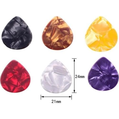 100 Pcs Guitar Picks Colorful Premium Celluloid Picks 0.46mm for Acoustic Electric Guitars Bass or Ukulele Color Random