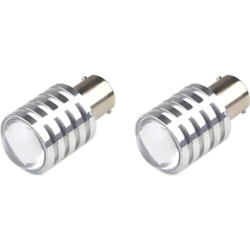 2 PCS 1156 BA15S P21W S25 White 7W Chip Q5 Led Bulb With Lens Car Backup Back Up Reverse Brake Tail Light Lamp Auto 12V