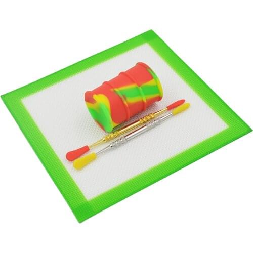 26ml Bho Oil barrel Non Stick Silicone Slick oil concentrate Container Dab wax Jar+2pcs Dabber Carving tool+Baking Silicone pads