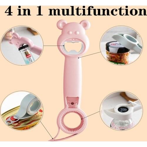 4 In 1 Lid Remover Multifunction Stainless Steel Bottle Opener Beer Drink Openers Kitchen Tools Bar Outdoor Celebration Tools