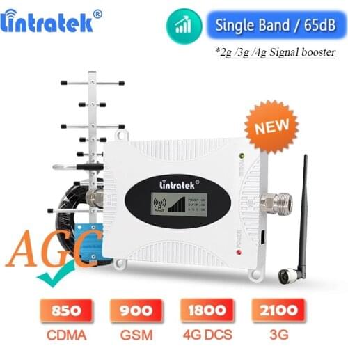 AGC Lintratek 2G 3G 4G DCS 1800 LTE Signal Amplifier Internet 900 GSM 2100 WCDMA UMTS Mobile Phone Cellular Repeater Booster Set