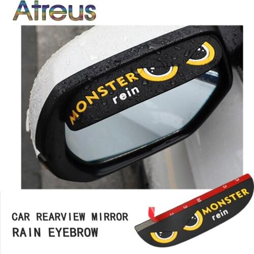Car Styling Rear view Mirror sticker soft rubber rain eyebrow for Toyota Yaris chr Auris Camry 40 50 Renault Logan Sport twingo