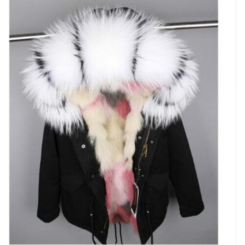 Free DHL 5-7 2020 Army Green Parka Coats Real Large Raccoon Fur Collar Fox Fur Lining Hooded Outwear