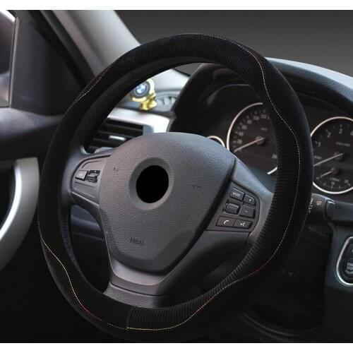 Winter Grip Cover Short Plush Universal Steering Wheel Cover set Car Wheel Cover handle protection car accessories warm 38cm 15"