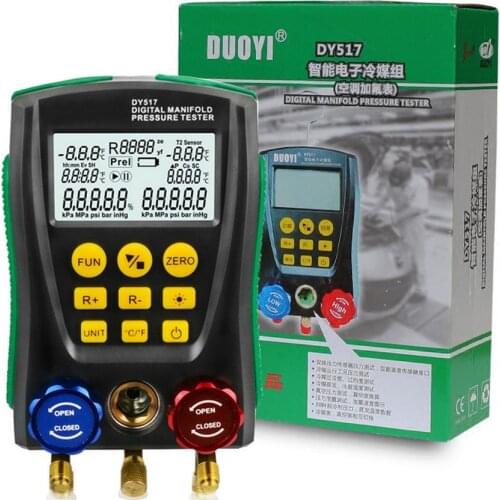 Refrigeration Digital Manifold Pressure Gauge DY517 Vacuum Pressure Temperature Tester Meter Test Air-Conditioning