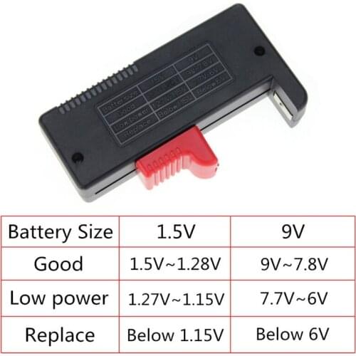 BT168D Digital Battery Capacity Tester LCD for 9V 1.5V AA AAA Cell C D Batteries