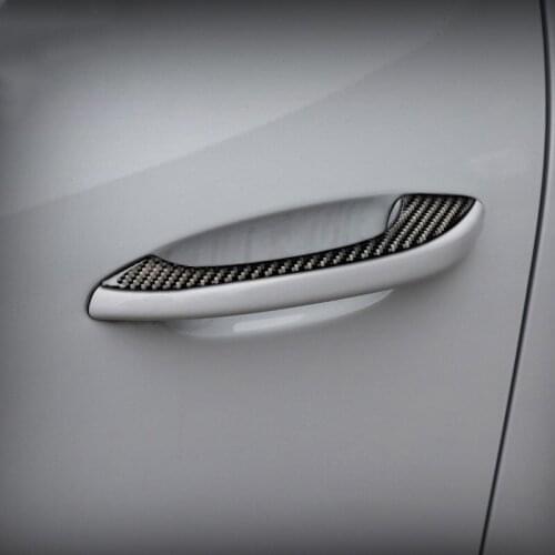 Car Styling Exterior Door Handle Panel Decoration Sticker Trim For Porsche Macan 2015-18 Carbon Fiber Modified Accessories