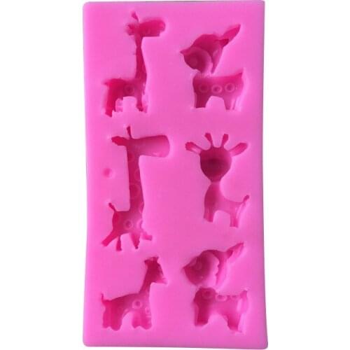 Forest Deer Giraffe Shape DIY Pottery Clay Molds Fondant Sugar Jelly Cake Cookie Mold Chocolate Decoration Ceramics Tools