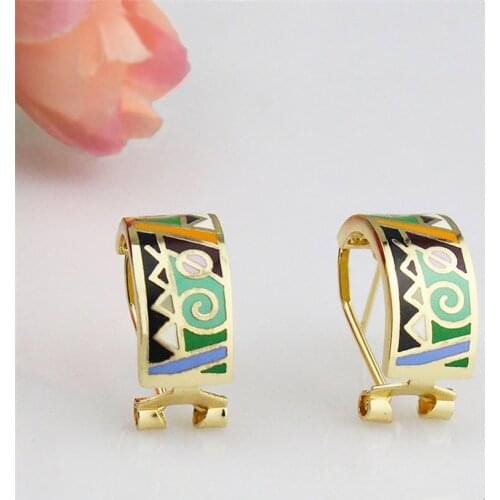 Hot Selling European Colorful Foreign Lands Symbol Design Enamel Jewelry Earrings,1pair/pack