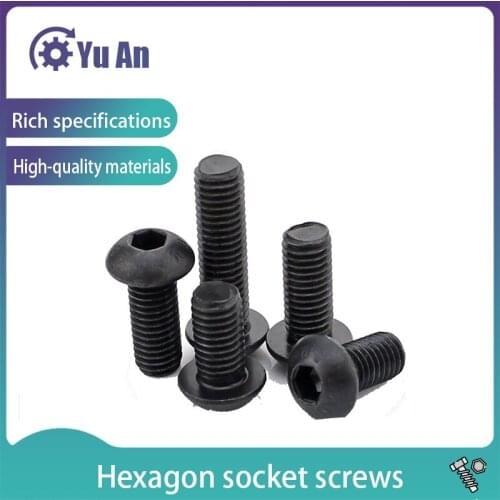 Iso7380 Grade 10.9 Half Round Head Hexagon Socket Screw Pan Head Hexagon Socket Screw M5-m12 50PCS